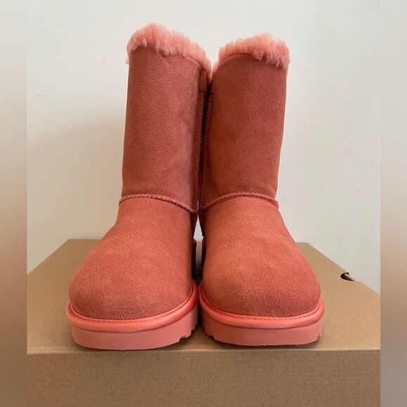 UGG Bailey Bow Satin Boots Clay Pot Women Size 7 - Picture 7 of 14